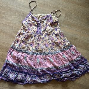 Spell portobello road lavender strappy mini dress